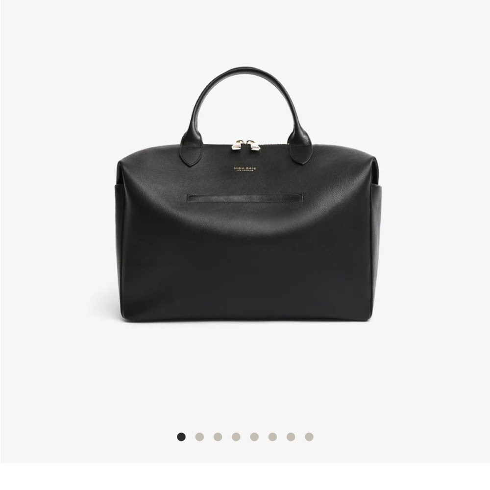 Black Leather Top-Handle Satchel - Picture 15 of 16